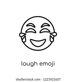 laugh emoji icon. Trendy modern flat linear vector laugh emoji icon on white background from thin line Emoji collection, outline vector illustration