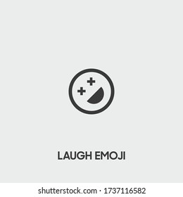 laugh emoji icon. laugh emoji vector on gray background