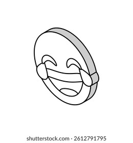laugh emoji isometric icon vector. laugh emoji sign. isolated symbol illustration