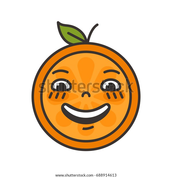 Laugh Emoji Laughing Orange Fruit Emoji Stock Vector (Royalty Free ...