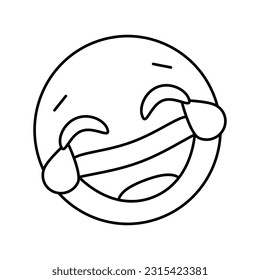 laugh emoji line icon vector. laugh emoji sign. isolated contour symbol black illustration