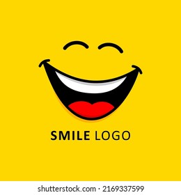 laugh emoji logo abstract orange vector