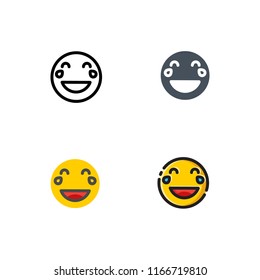 Laugh Emoji Vector Four Different Styles Stock Vector (Royalty Free ...
