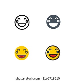 laugh emoji vector with four different styles