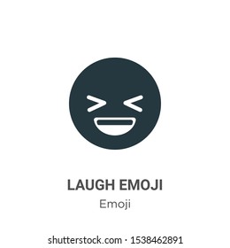Laugh emoji vector icon on white background. Flat vector laugh emoji icon symbol sign from modern emoji collection for mobile concept and web apps design.