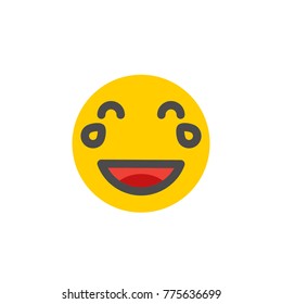 Laugh emoticon flat style design