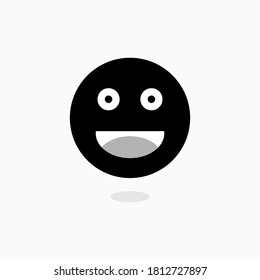 Laugh Emoticon. Happy Symbol - Vector Logo Template.