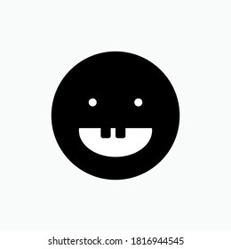 Laugh Emoticon. Happy Symbol - Vector Logo Template.