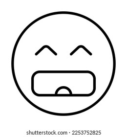 Laugh Emoticon Icon Logo Design Vector Template Illustration Sign And Symbol Pixels Perfect