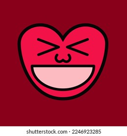 "LAUGH" emoticon vector graphic can be used to design flyers, banners, instagram feeds, etc. Also can be used individually for product logos.