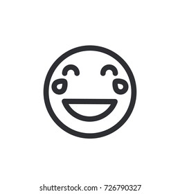 Laugh emoticon vector. Laugh emoticon outline style design