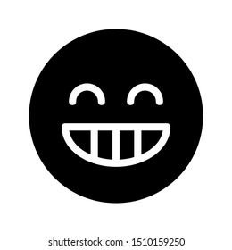 laugh expression icon with glyph style and 64 px base. Suitable for website design, logo, app and ui.