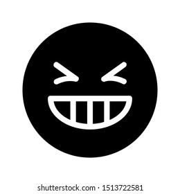 laugh expression icon with glyph style and 64 px base. Suitable for website design, logo, app and ui.