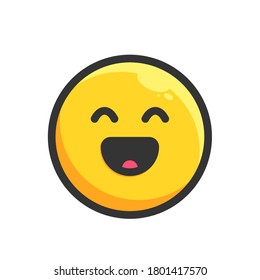 laugh face flat emoji icon