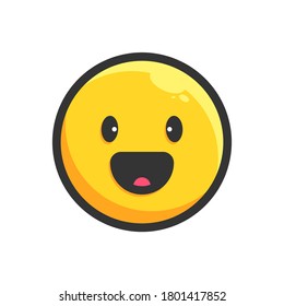 laugh face flat emoji icon