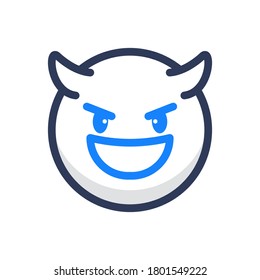 laugh face flat emoji icon