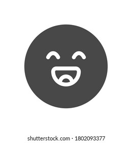 laugh face flat emoji icon