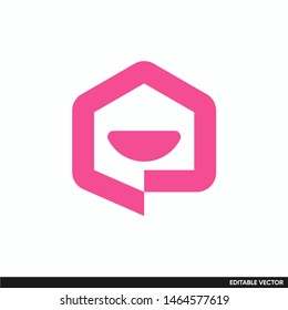 laugh happy house vector icon simple designs
