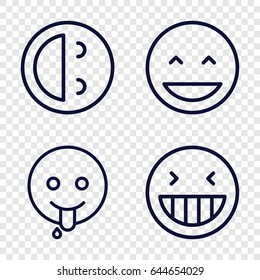 Laugh icons set. set of 4 laugh outline icons such as laughing emot