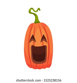 Laugh at the jack lantern. Vector illustration.