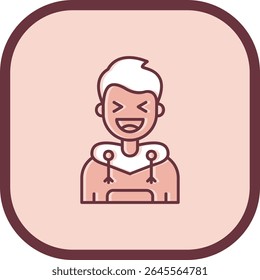 Design de ícone de vetor de linha de riso