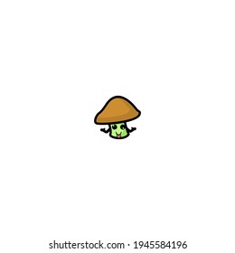Lachen Mushrom Cartoon Charakter Vektorgrafik Design. Umriss, Cute, Funny Style. Für Kinder, die buchen, buchen und andere.