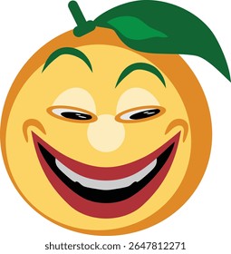Laugh Orange Expression Face Emoji
