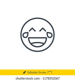 Laugh out loud in tears Emoji (Emoticon) Icon / Vector - In Line / Stroke Design