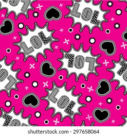 Laugh Out Lout Tossed Hearts Seamless Pattern