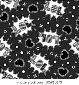 Laugh Out Lout Tossed Hearts Seamless Pattern