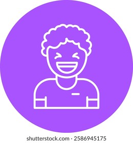 Laugh Outline Circle Style Icon Design