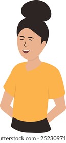 Laugh Person Character Isolated on White Background. Flat Vector Illustration.