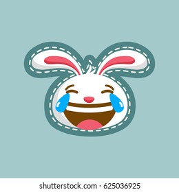 laugh rabbit emoticon. unique expression of rabbit character