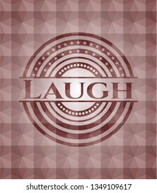 Laugh red geometric emblem. Seamless.