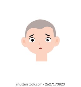 Laugh, sad expression boy design