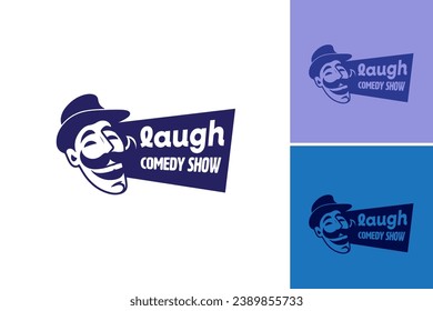 Logo de Laugh Show Comedy. adecuado para diseños relacionados con el humor, la comedia, la felicidad, las ocasiones alegres o cualquier contenido que tenga como objetivo traer risas y diversión a la audiencia.