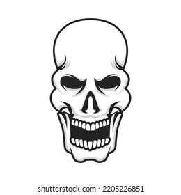Lach Schädel Vektordesign. geeignet für Logo, Aufkleber, Maskottchen, Tapete usw.