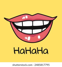 Laugh smile happy mouth isolated concept. Vector graphic design illustration