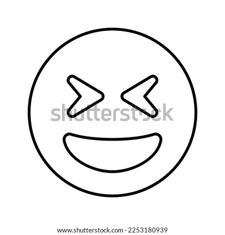 Laugh Squint Emoji Icon in Line Style