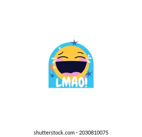 Laugh Sticker Icon Isolated On White Background