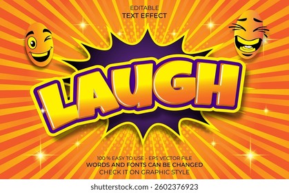 laugh text effect comic style background