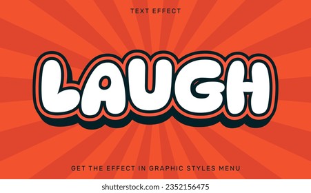 Laugh text effect template in 3d design