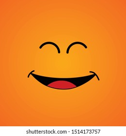 laugh until both eyes are closed cartoon vector