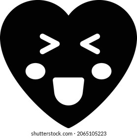 laugh vector glyph flat  icon