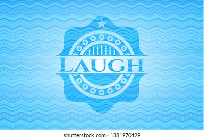Laugh water wave emblem background.