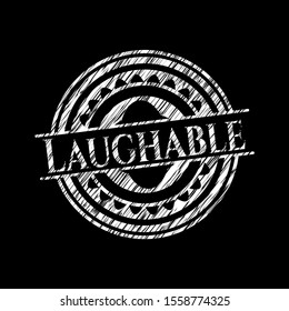 Laughable chalk emblem. Vector Illustration. Detailed.