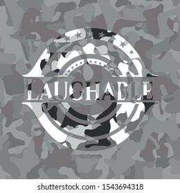 Laughable on grey camo texture
