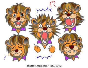 It is laughed that it cries the anger of the lion man ..pleased.. ..feel sorry.. the surprise.