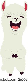 Laughing Alpaca Cartoon hand drawn