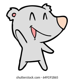 desenho animado de urso rindo
